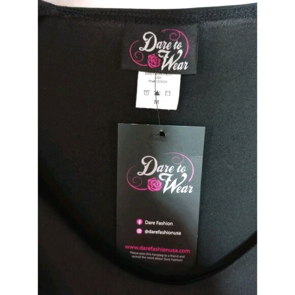 Dare To Wear Treasure Top In Plum/Black Bell Sleeve Gothic Top Women's Sz M NEW - Picture 3 of 14